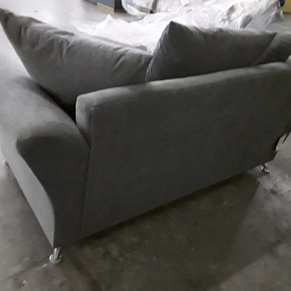 QUALITY DESIGNER 2 SEATER SOFA - GREY FABRIC