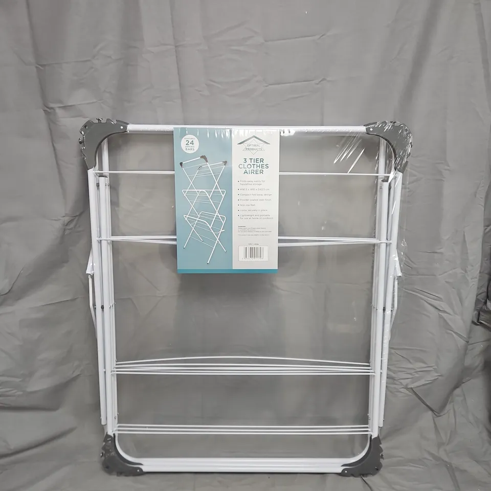 3-TIER CLOTHES AIRER – WHITE DRYING RACK - COLLECTION ONLY