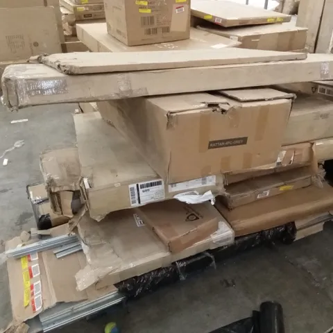 PALLET OF ASSORTED INCOMPLETE DESIGNER FURNITURE AND FURNITURE PARTS