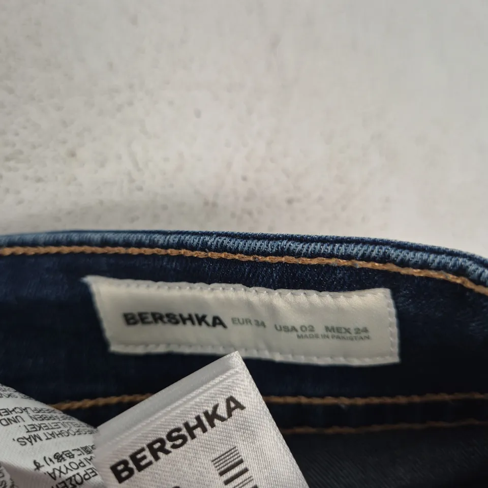 BERSHKA DENIM SHORTS – WOMEN'S, UK 6 (EU 34) – BLUE