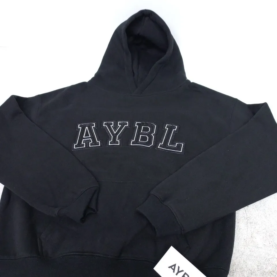 AYBL BLACK VARSITY HOODIE – UK XS