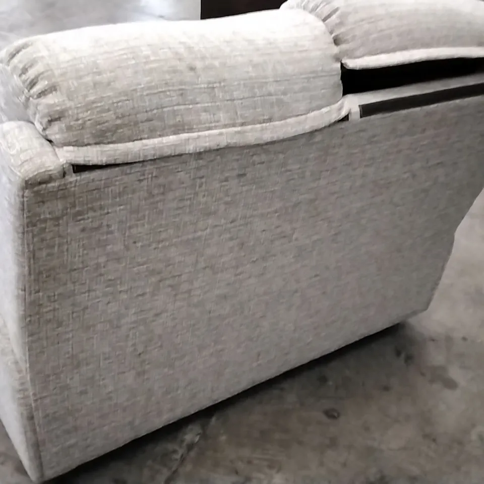 QUALITY BRITISH DESIGNER G PLAN MANUFACTURED NEWMARKET 2 SEATER SOFA - LOOM SHALE FABRIC 