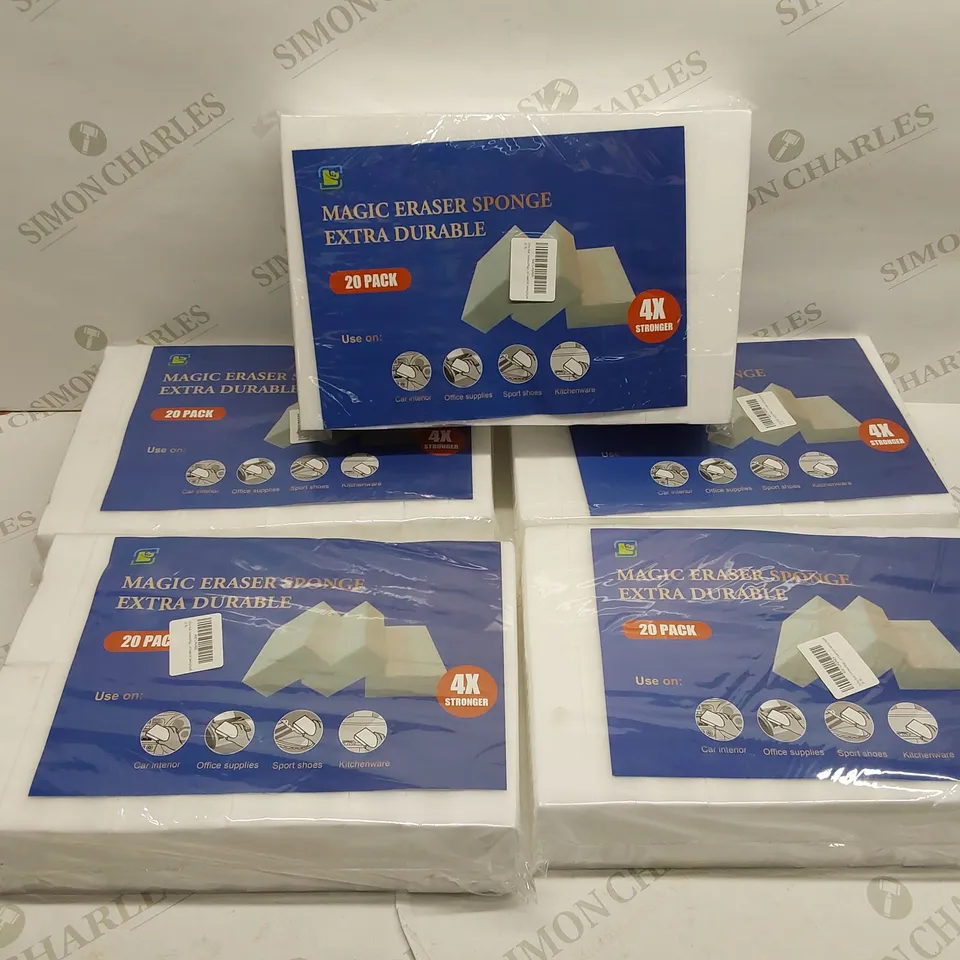 BOX OF APPROXIMATELY 5X 20PCS FOAMWOLD EXTRA DURABLE MAGIC ERASER SPONGES 