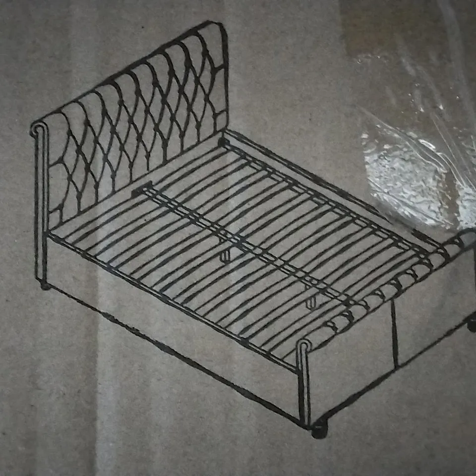 BOXED UNGER UPHOLSTERED BED FRAME LIGHT GREY (2 BOXES)