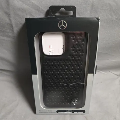 MERCEDES-BENZ MOBILE PHONE CASE FOR IPHONE 14 PRO MAX – REAL LEATHER (BOXED) – CG MOBILE