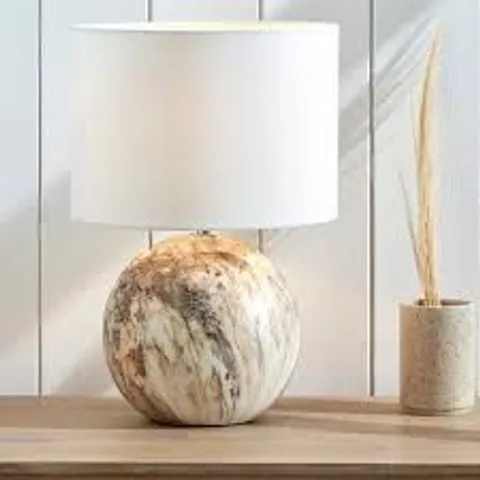 BOXED PACIFIC VIEJO NATURAL STONE EFFECT CERAMIC TABLE LAMP