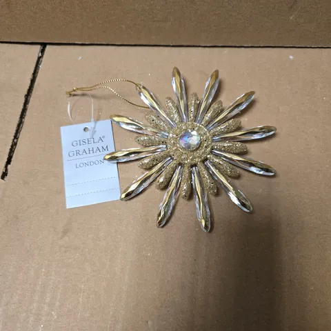 12 X GISELA GRAHAM ACRYLIC GOLD JEWEL STARBURST TREE DECORATIONS
