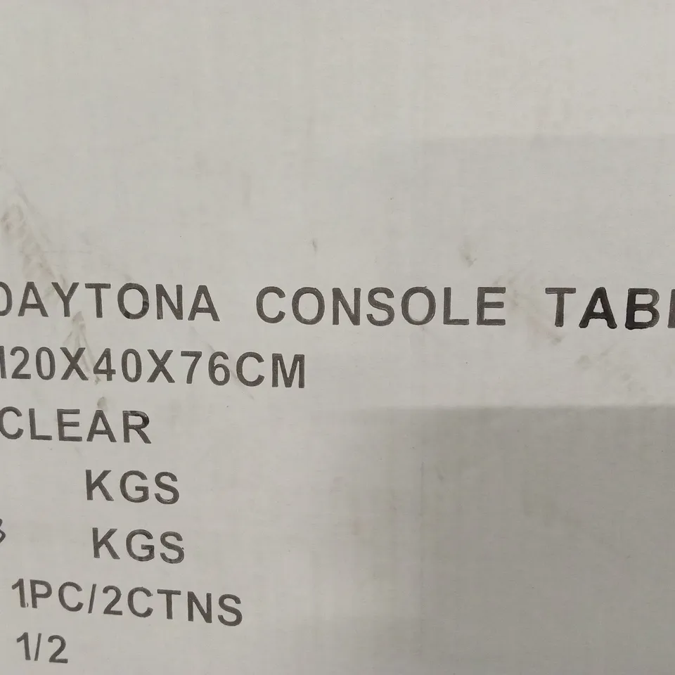 BRAND NEW BOXED DAYTONA CONSOLE TABLE (2 BOXES)