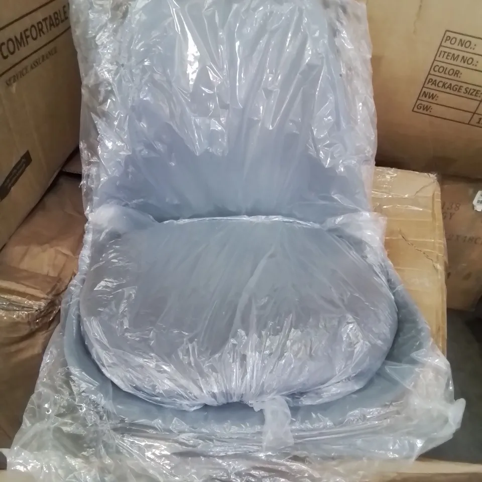 BOXED SET OF 2 FAUX LEATHER UPHOLSTERED DARK GREY DINING  CHAIRS