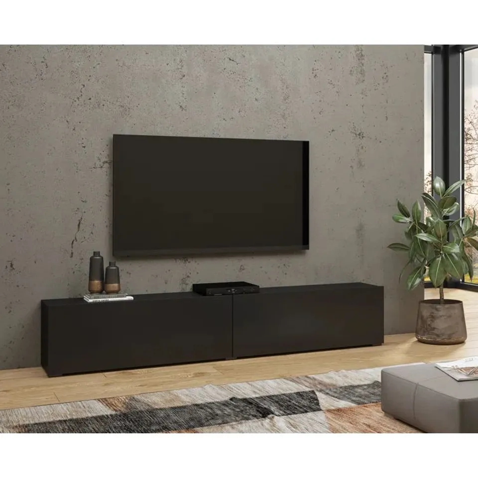 BAGGED MAURILLIA TV STAND FOR TV'S UP TO 78" - BLACK (1 ITEM)