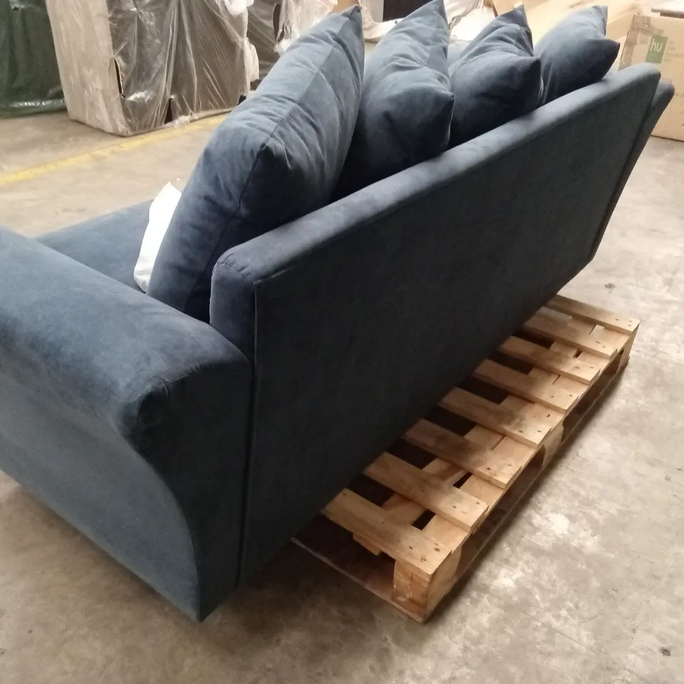 DURY FABRIC 3 SEATER SCATTER BACK SOFA - BLUE RRP £499