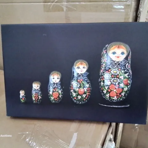 BLACK RUSSAIN NESTING DOLL - SMALL WRAPPED CANVAS