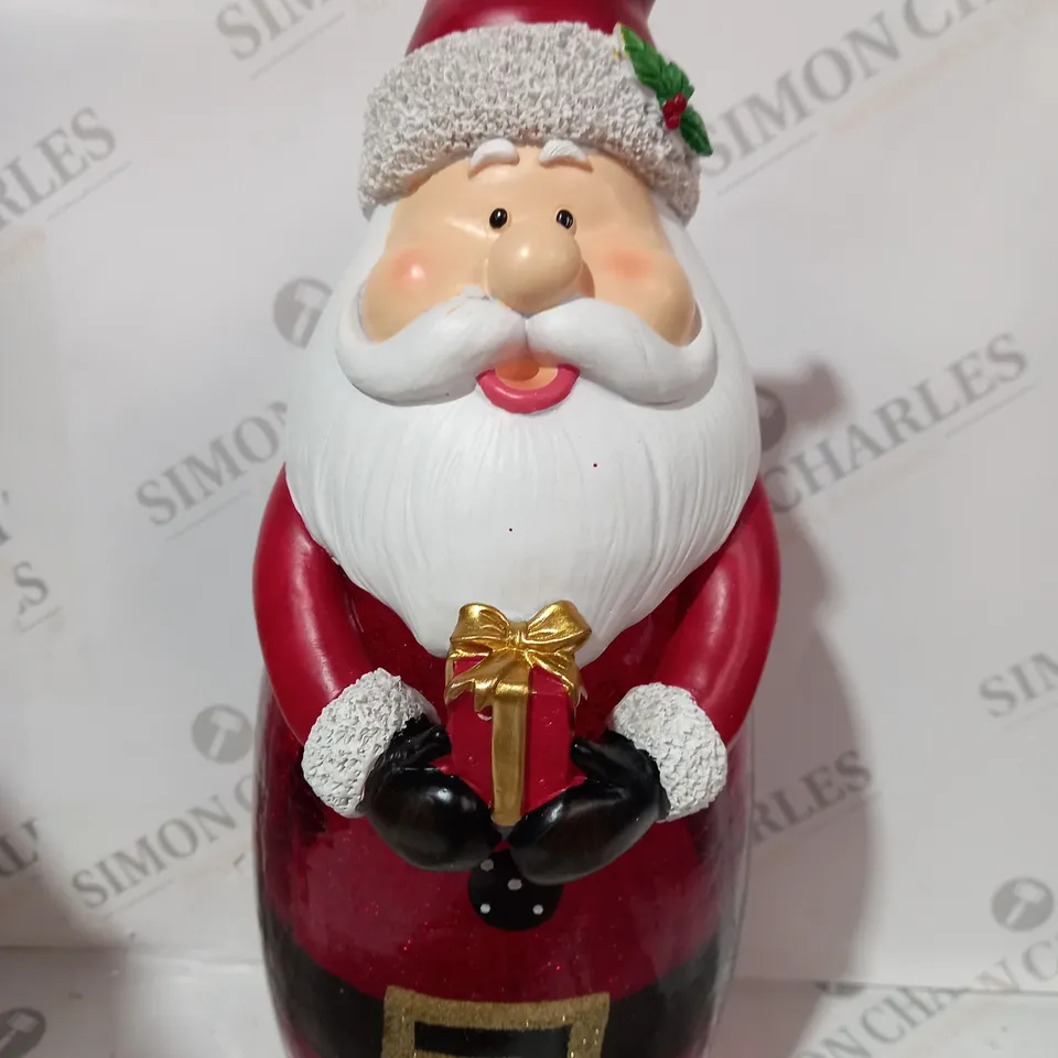 BOXED FESTIVE PRE-LIT LARGE GLASS CHRISTMAS CHARACTER - SANTA