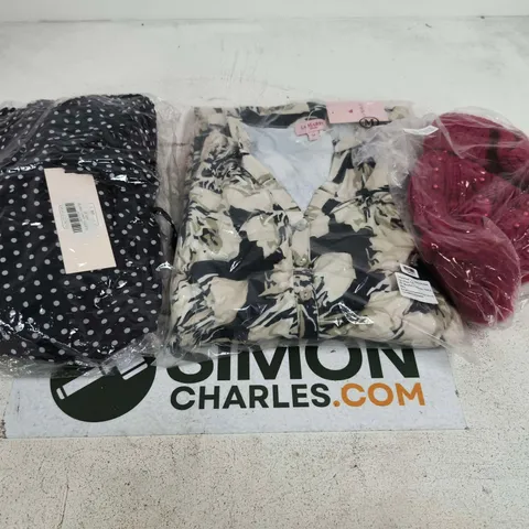 APPROXIMATELY 15 ASSORTED WOMENS CLOTHING ITEMS IN VARIOUS SIZES & STYLES