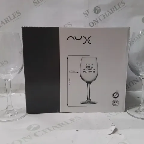 BOXED SET OF 6 NUDE RESERVE WINE GLASSES 