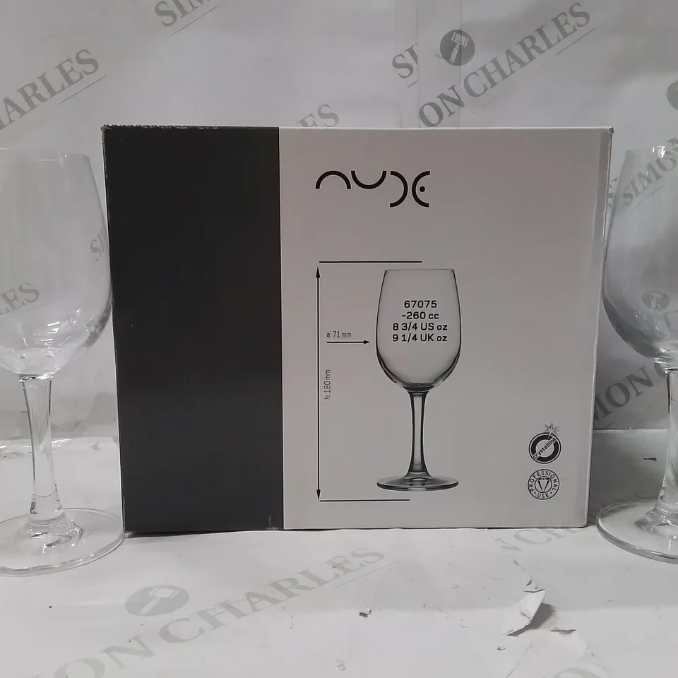BOXED SET OF 6 NUDE RESERVE WINE GLASSES 