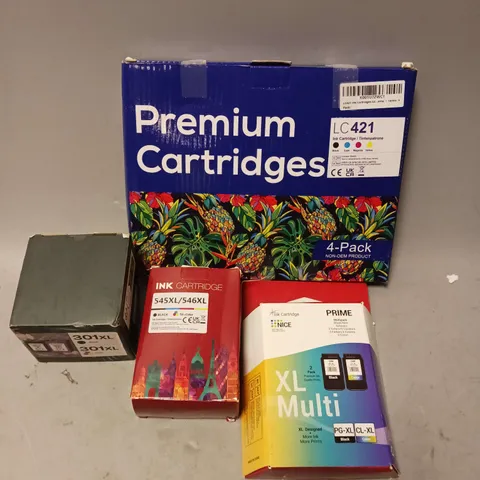 BOXED LOT OF 4 PACKS OF INK CARTRIDGES - PRINTER MODELS UNSPECIFIED