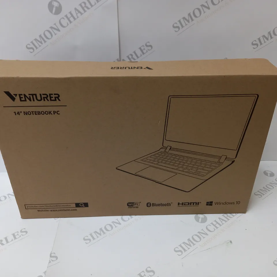 BRAND NEW BOXED VENTURER EUROPA 14 PLUS 14" FULL HD LAPTOP INTEL 2.6GHZ 64GB SSD 4GB RAM - BLACK