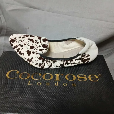 COCOROSE LONDON WOMEN'S DALMATIAN PRINT FLATS SIZE EU37