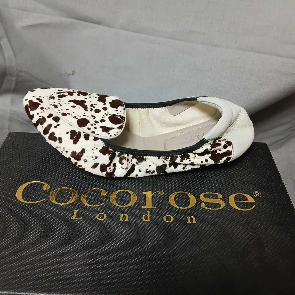 COCOROSE LONDON WOMEN'S DALMATIAN PRINT FLATS SIZE EU37