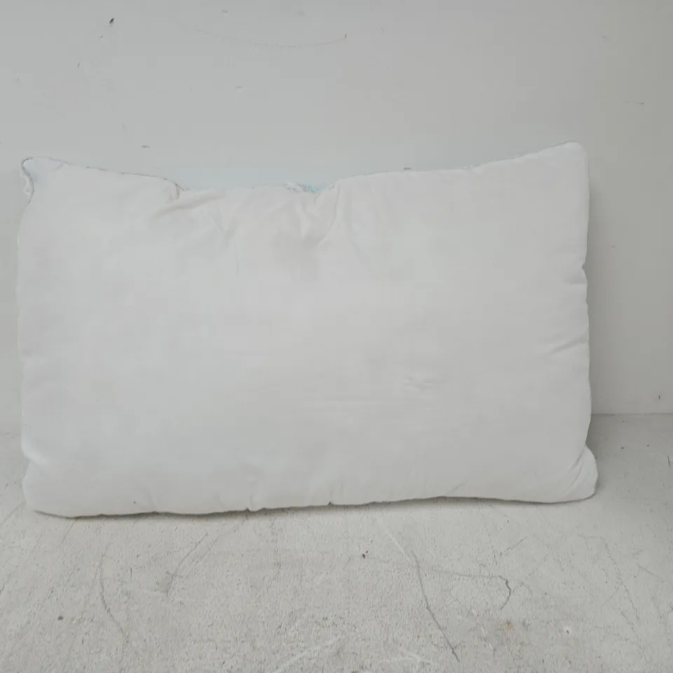 PILLOW WITH LIGHT BLUE TEXTURED COVER 