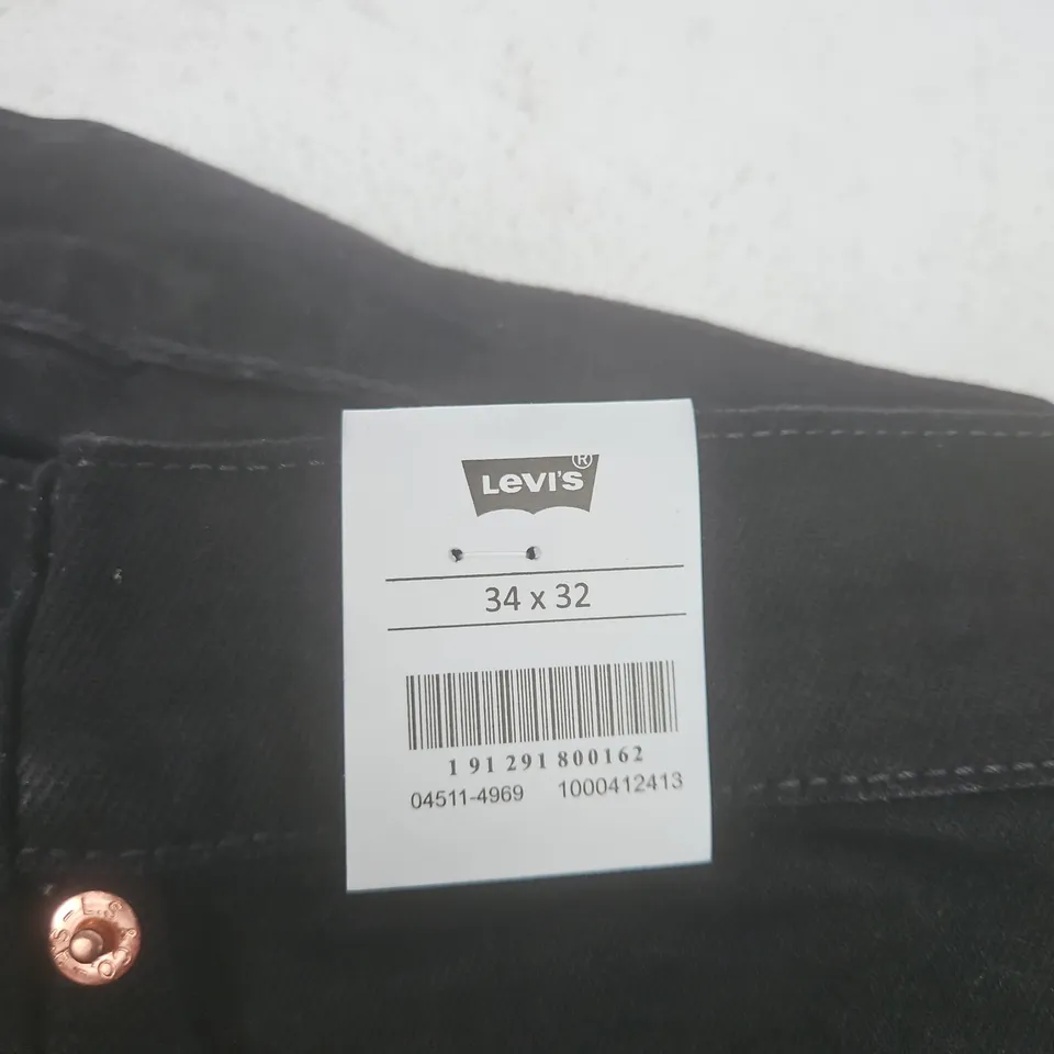 LEVI'S 511 SLIM JEANS – MEN'S, BLACK DENIM, 34 X 32