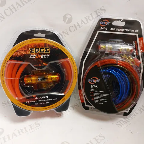 BOX OF 2 ITEMS TO INCLUDE KAI BO YU AMPLIFIER INSTALLATION KIT AND EDGE CONNECT 4 AWG POWER INSTALLATION KIT