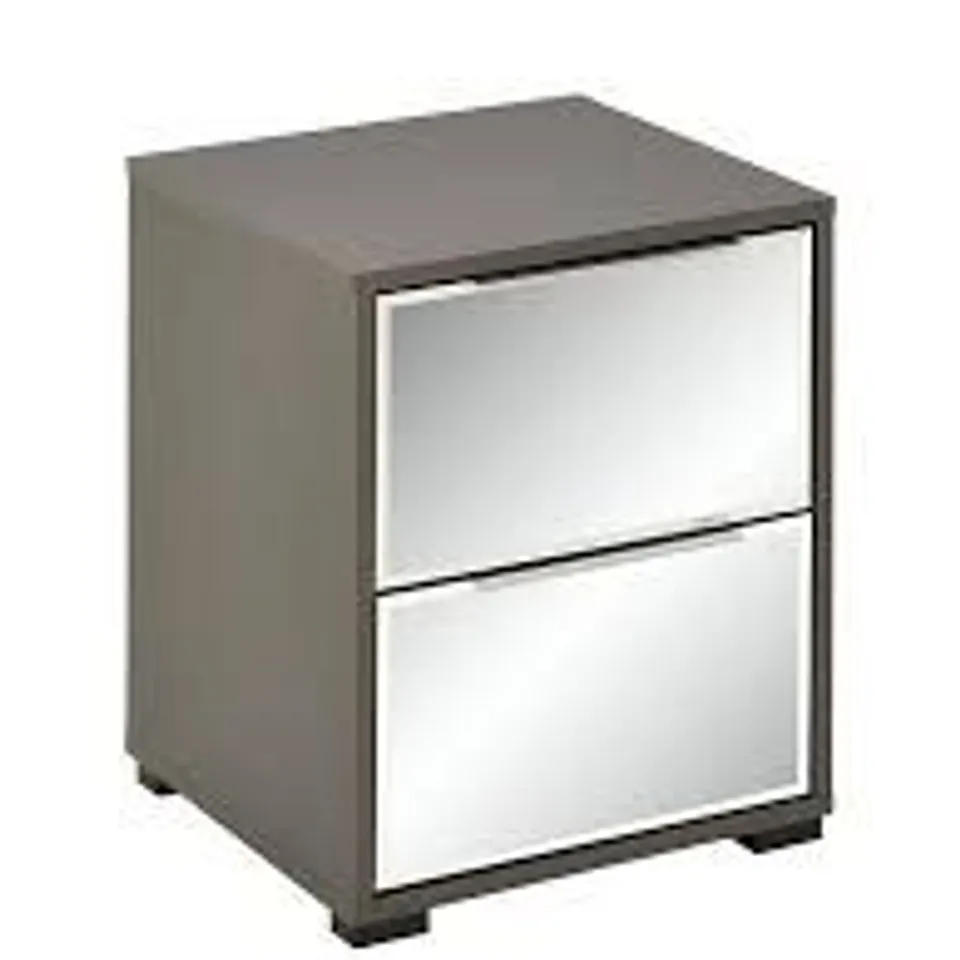 BOXED MILA MIRROR 2 DRAWER BEDSIDE [COLLECTION ONLY]