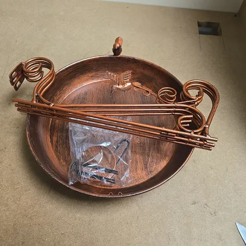 METAL ANTIQUE EFFECT BIRD WATER BATH