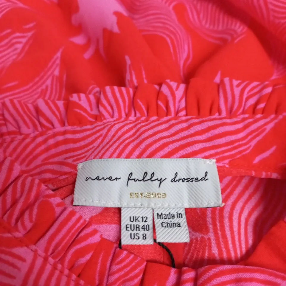 NEVER FULLY DRESSED PINK SOLEIL REMI DRESS, UK 12 (EU 40, US 8) – WITH TAG