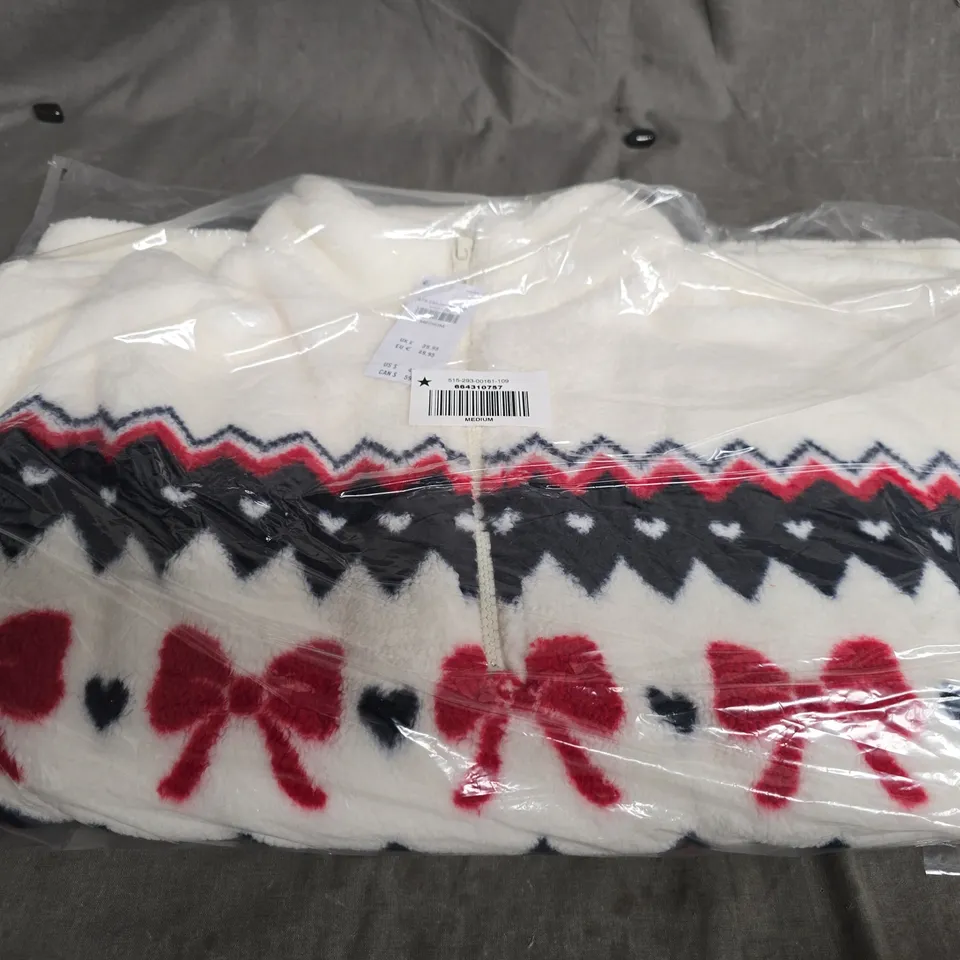 GILLY HICKS WOMEN'S FLEECE – WHITE, ZIP FRONT, MEDIUM