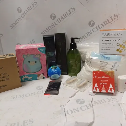 LOT OF BEAUTY PRODUCTS TO INCLUDE MOISTURIZER, BODY WASH BAR, ETC