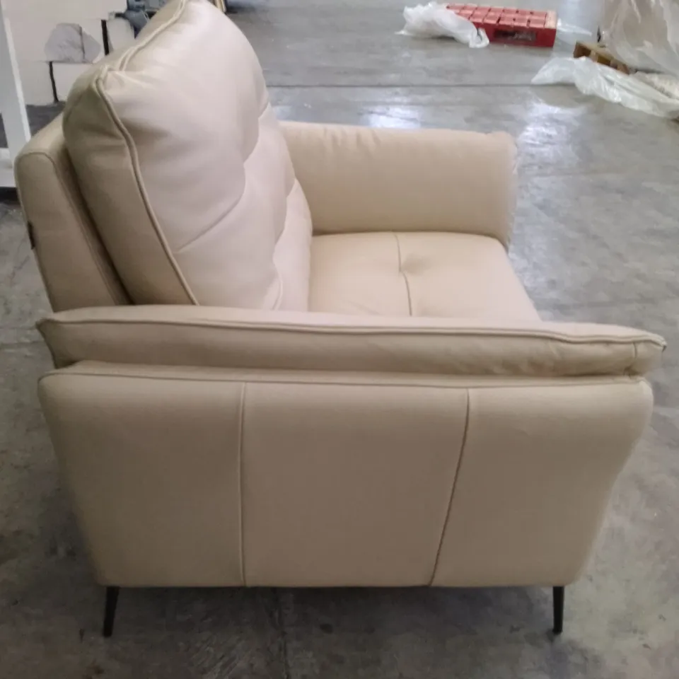 QUALITY ITALIAN DESIGNER BOLZANO ELECTRIC RECLINER CHAIR - BEIGE LEATHER