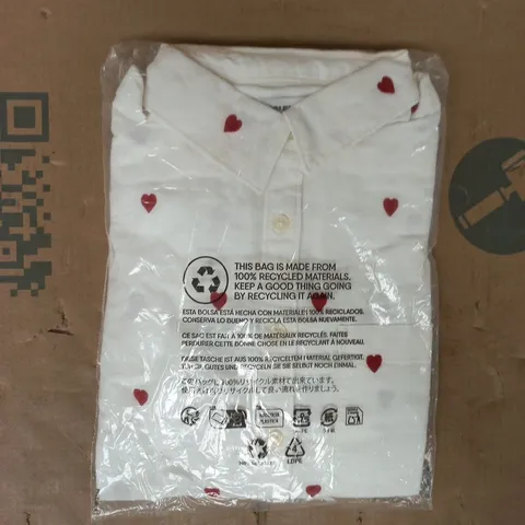 BAGGED LAND'S END WOMEN'S OXFORD LONG SLEEVE SHIRT IN WHITE SIZE SMALL