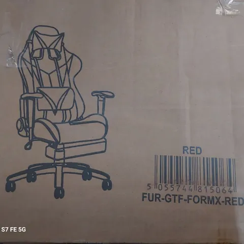BOXED GT FORCE FORMX LEATHER RACING SPORTS OFFICE CHAIR BLACK & RED