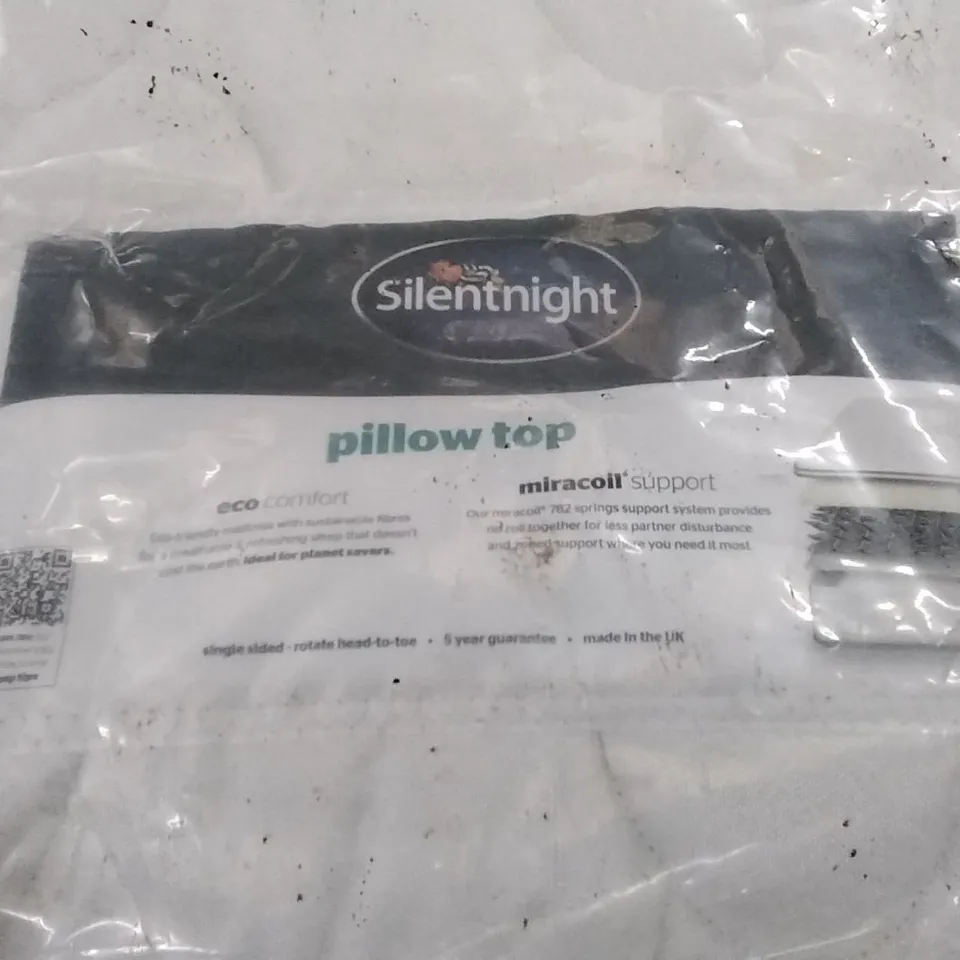 QUALITY BAGGED SILENTNIGHT PILLOW TOP ECO COMFORT MIRACOIL DOUBLE 4'6" MATTRESS