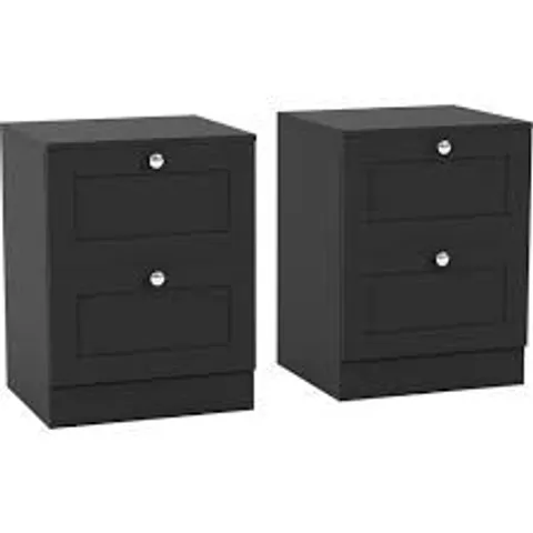 BOXED VIDA DESIGNS ALTINO 2 DRAWER BEDSIDE | BLACK