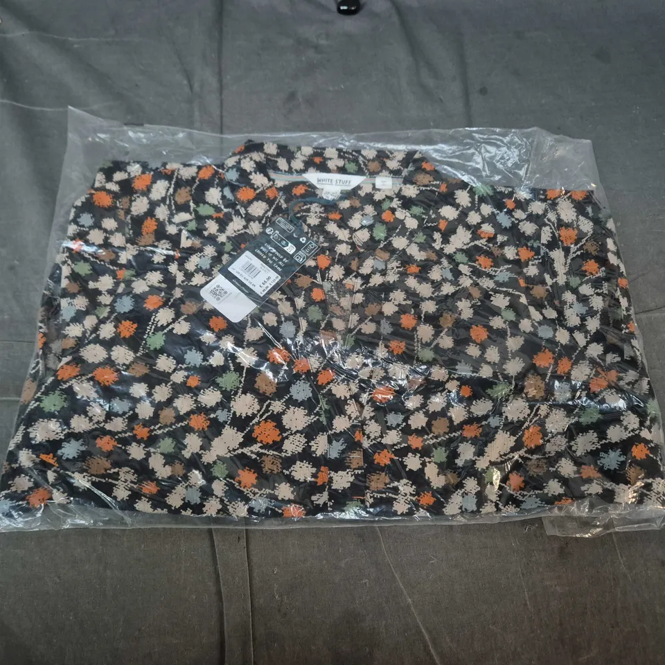 BAGGED WHITE STUFF BLAKE TUNIC – BLACK MULTI, UK 12R