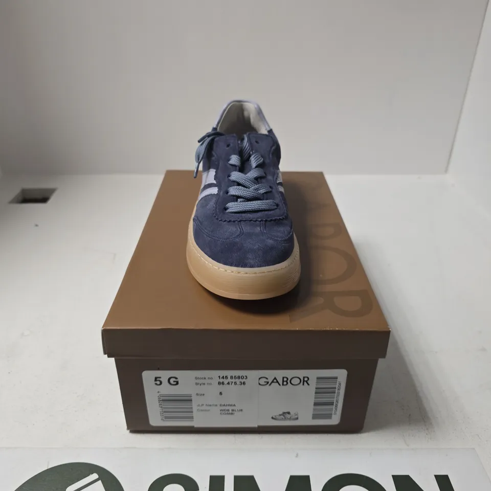 BOXED PAIR OF GABOR DAHMA SHOES SIZE 5