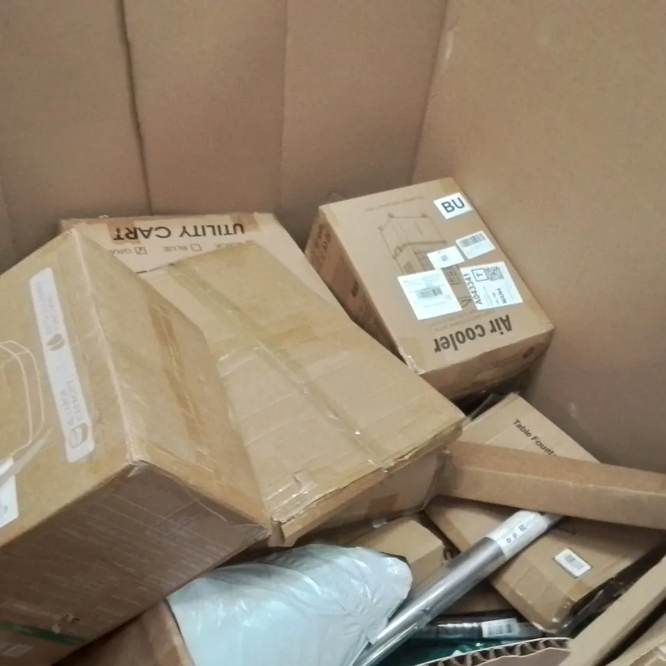 PALLET OF ASSORTED HOUSEHOLD GOODS AND PRODUCTS TO INCLUDE;AIR COOLER,TRAMPOLINE,LED CEILING LIGHT