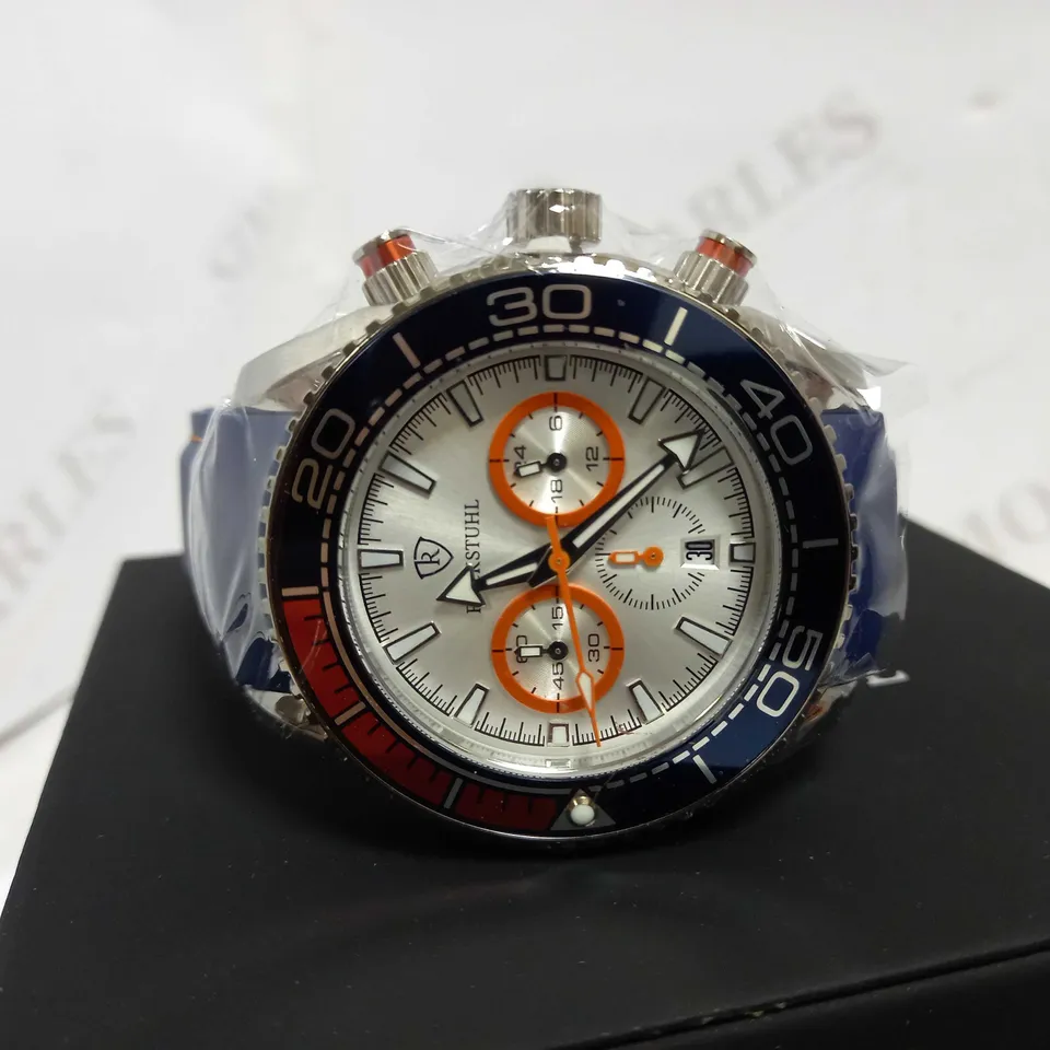 RUCKSTUHL CHRONOGRAPH STYLE RUBBER STRAP WATCH RRP £560