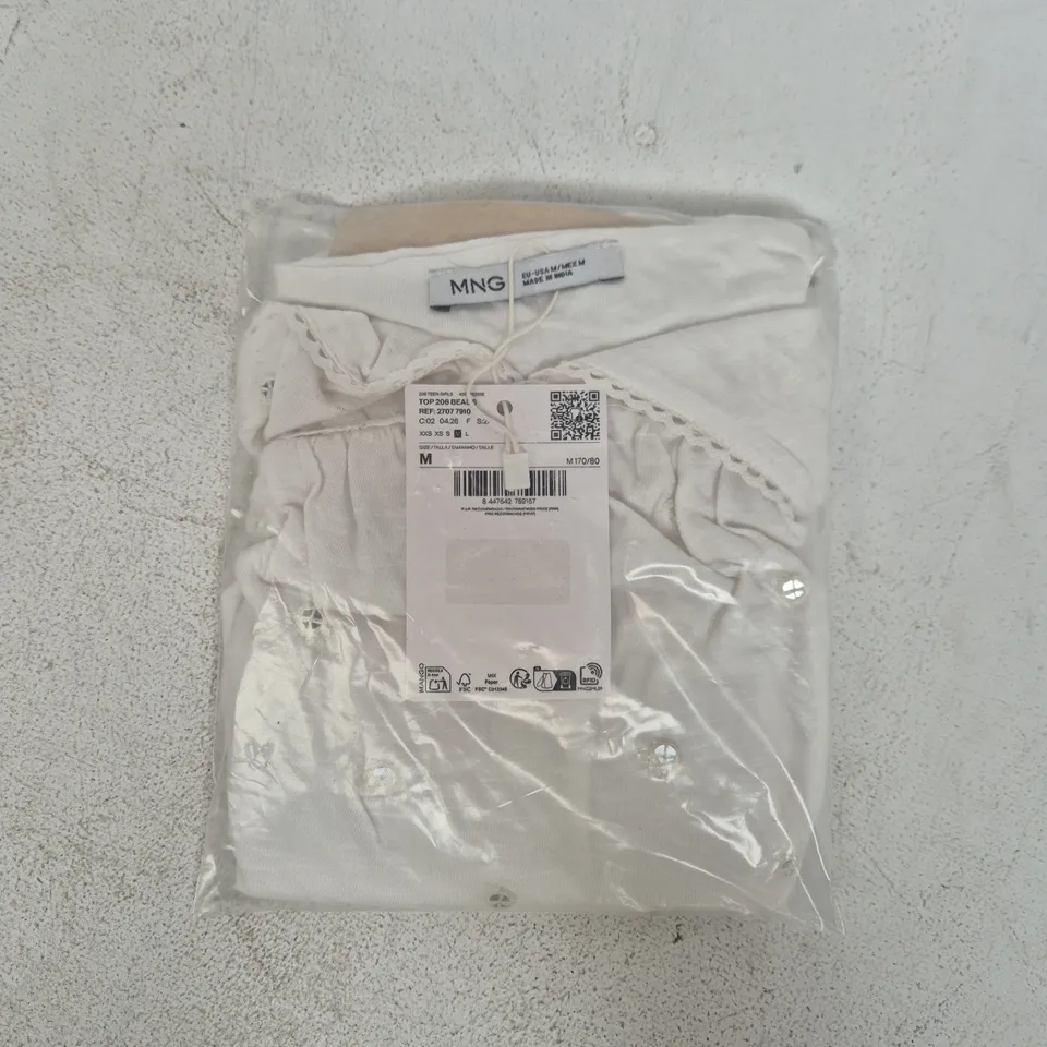 BAGGED MANGO OPEN-BACK TOP IN WHITE SIZE MEDIUM