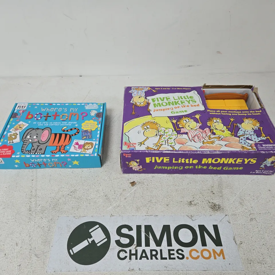 FIVE LITTLE MONKEYS JUMPING ON THE BED GAME + WHERE'S MY BOTTOM? BOXED KIDS' GAMES