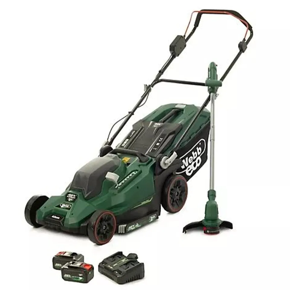 OUTLET WEBB 40V 43CM ROTARY LAWNMOWER GRASS TRIMMER