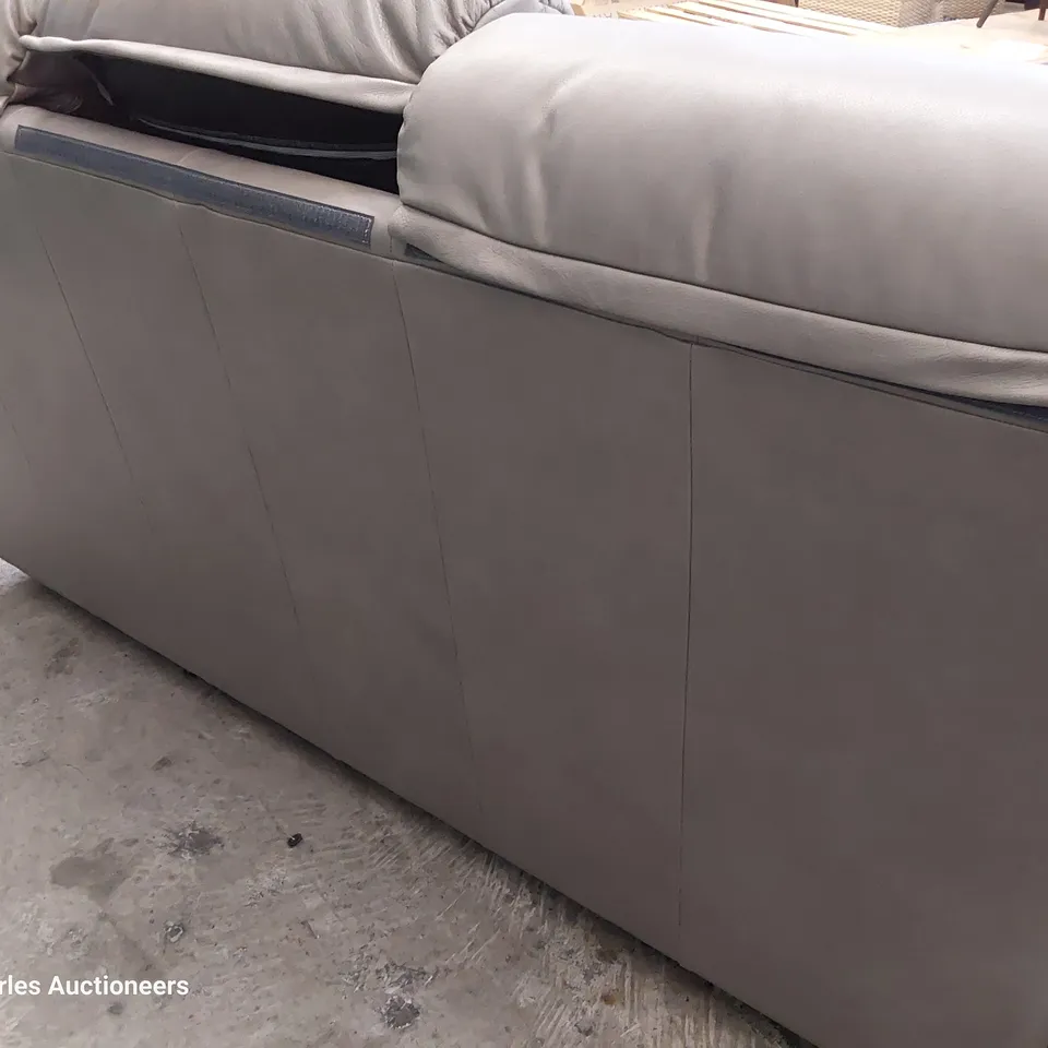 QUALITY BRITISH DESIGNER NEWMARKET THREE SEATER SOFA DALLAS CHARCOAL LEATHER 