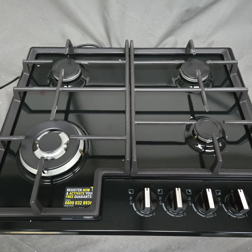 ZANUSSI 4 BURNER GAS HOB IN BLACK