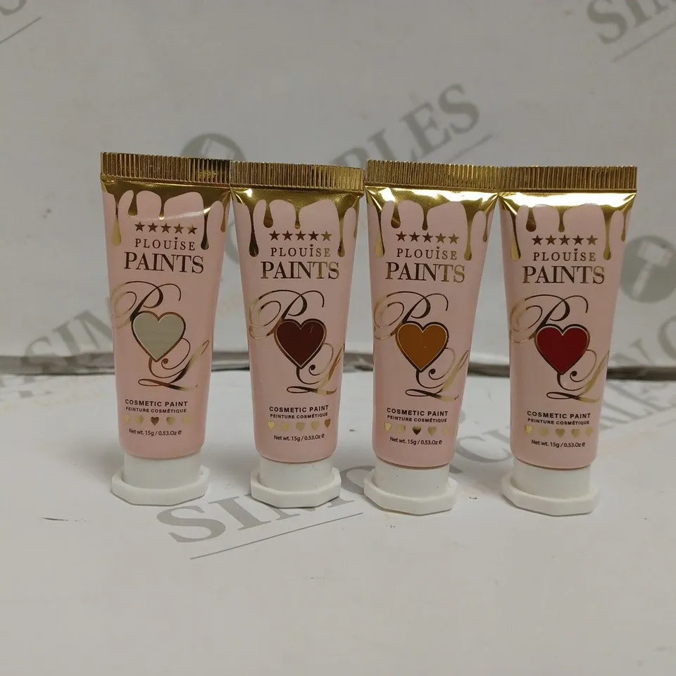 BOX OF APPROX 4 PLOUISE COSMETIC PAINT IN VARIOUS COLOURS.