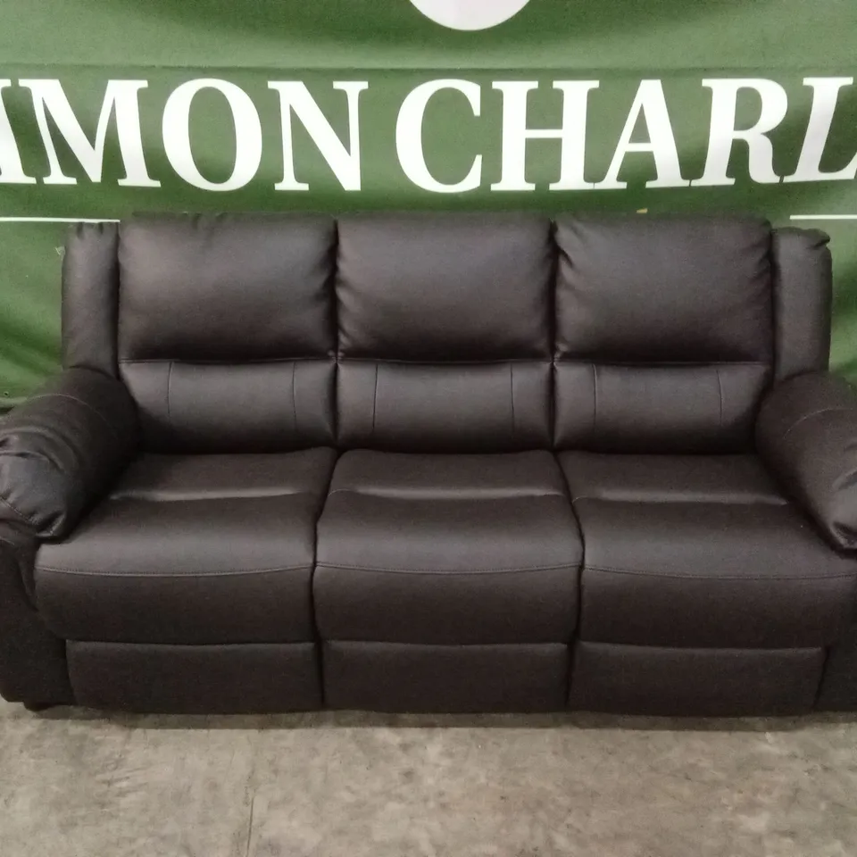 ALBION LUXURY FAUX LEATHER HIGH BACK 3 SEATER SOFA - CHOCOLATE RRP £599