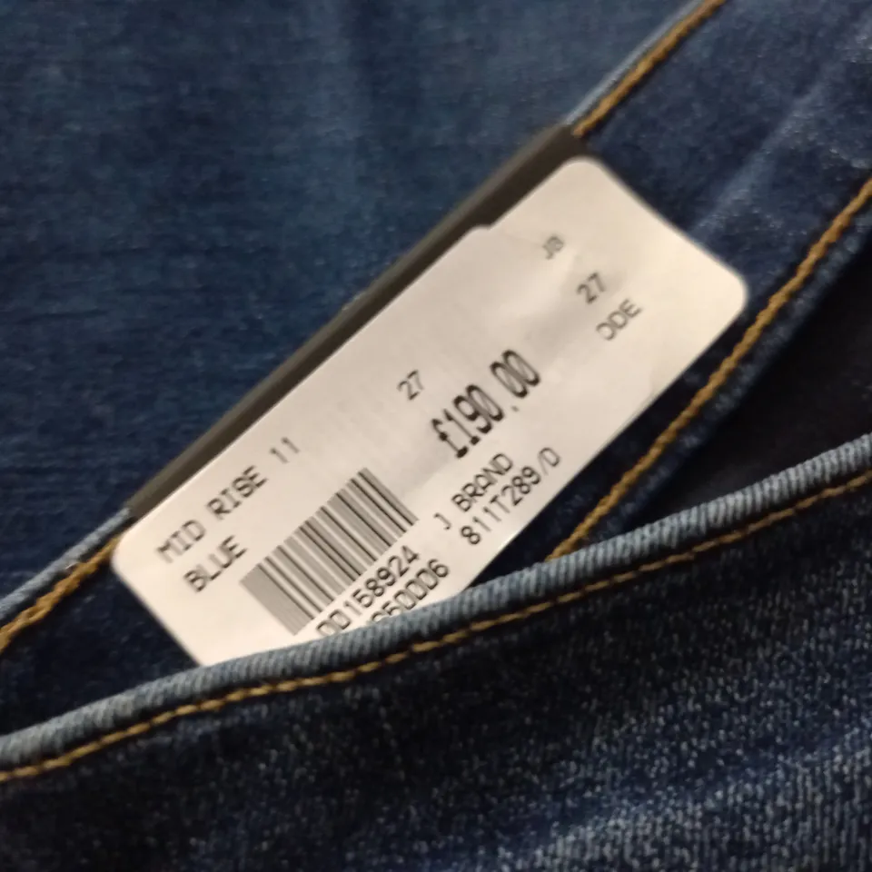 BRAND NEW J BRAND SKINNY LEG MID RISE JEANS IN BLUE - 27