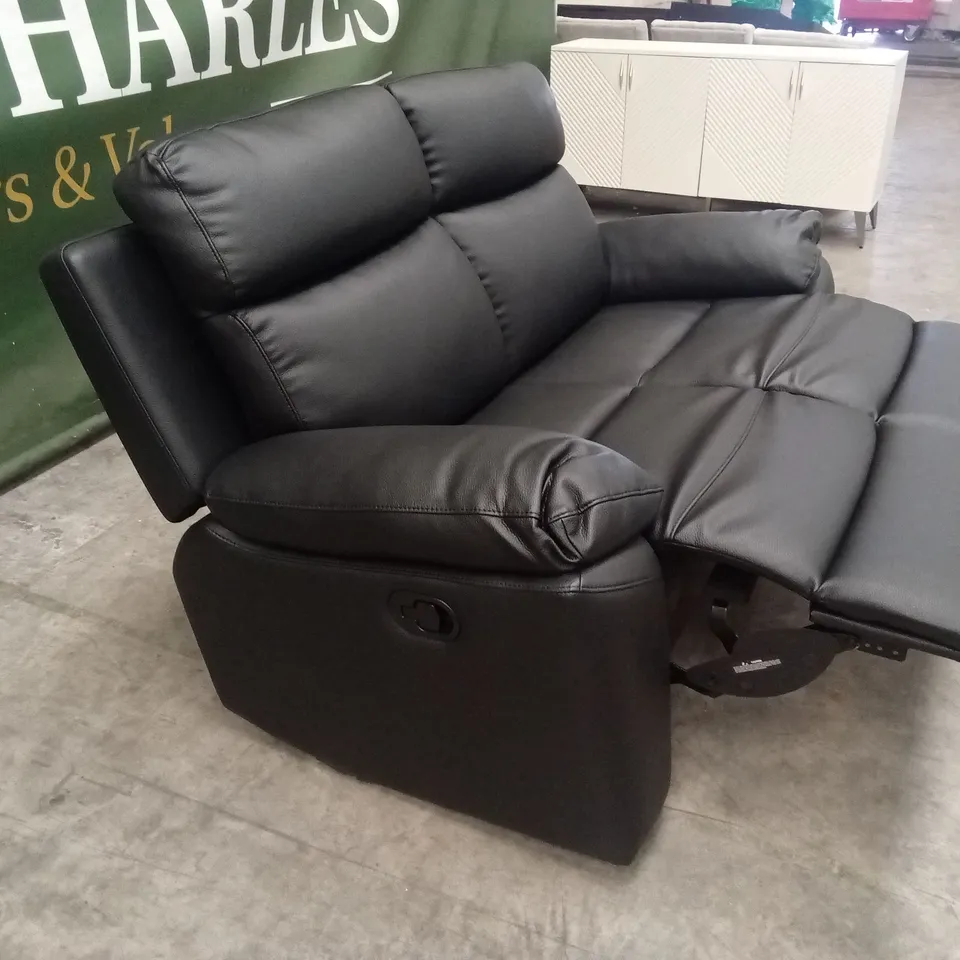 EDISON 2 SEATER LUXURY FAUX LEATHER MANUAL RECLINER SOFA RRP £649